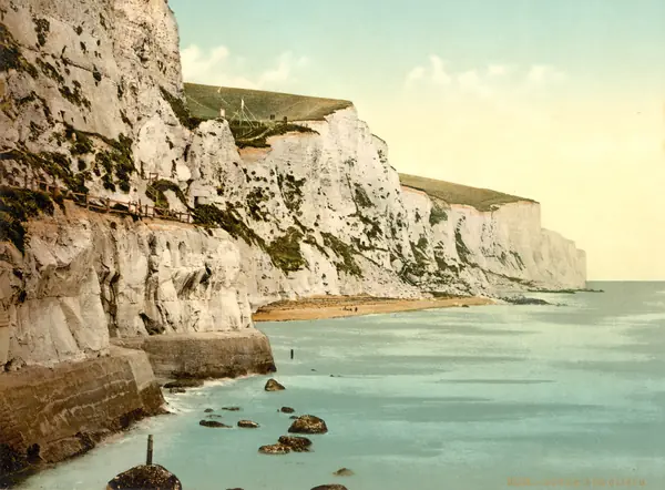 The cliffs at Dover, England, Photochrom print, about 1890–1900