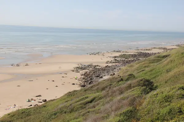 The cliffs and beach at Équihen-Plage, France, 2015