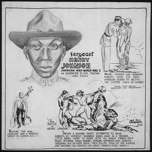 SGT. HENRY JOHNSON - AMERICAN HERO of WORLD WAR I - AN INSPIRATION TO OUR FIGHTING MEN TODAY - NARA - 535680