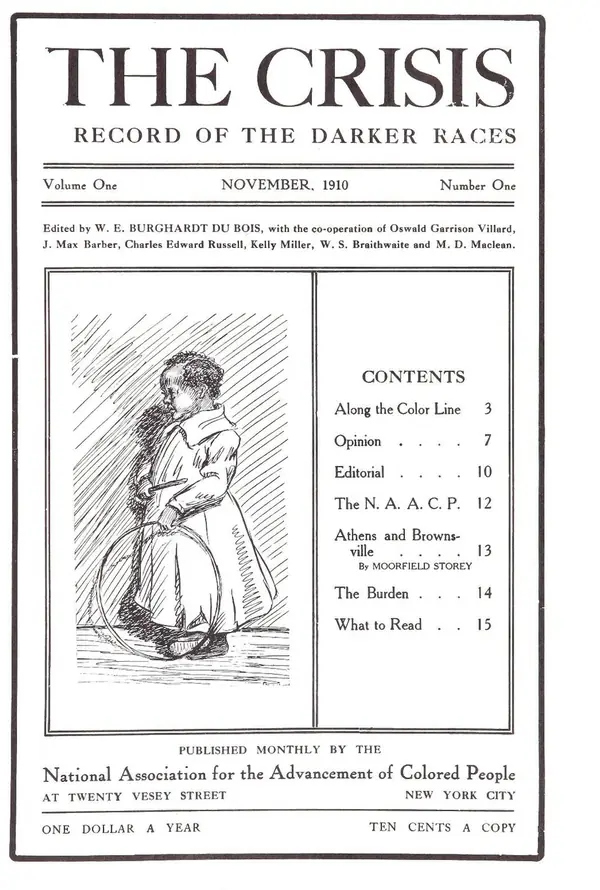 The first issue of The Crisis, the NAACP’s magazine, November 1910