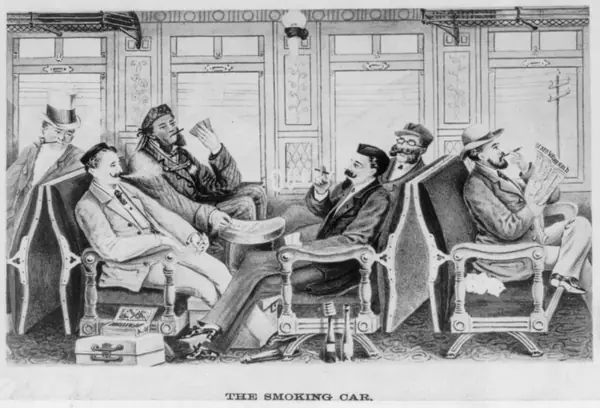The Smoking Car, 1884 (a period scene, not her train)