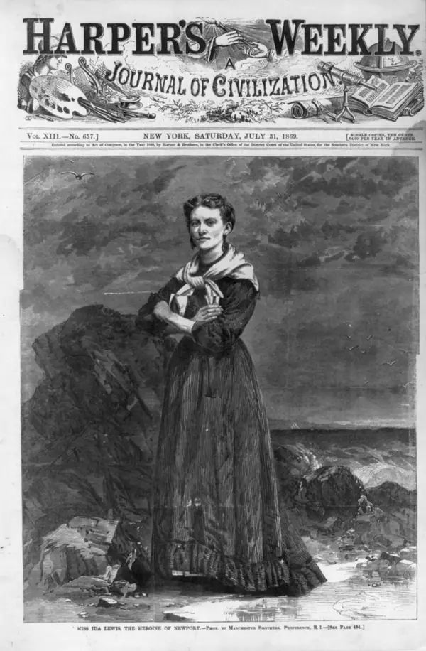 “Miss Ida Lewis, the heroine of Newport,” the cover of Harper’s Weekly, July 31, 1869