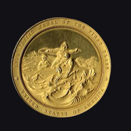 A first-class Lifesaving Medal awarded in 1877, the same type as hers (not her own)