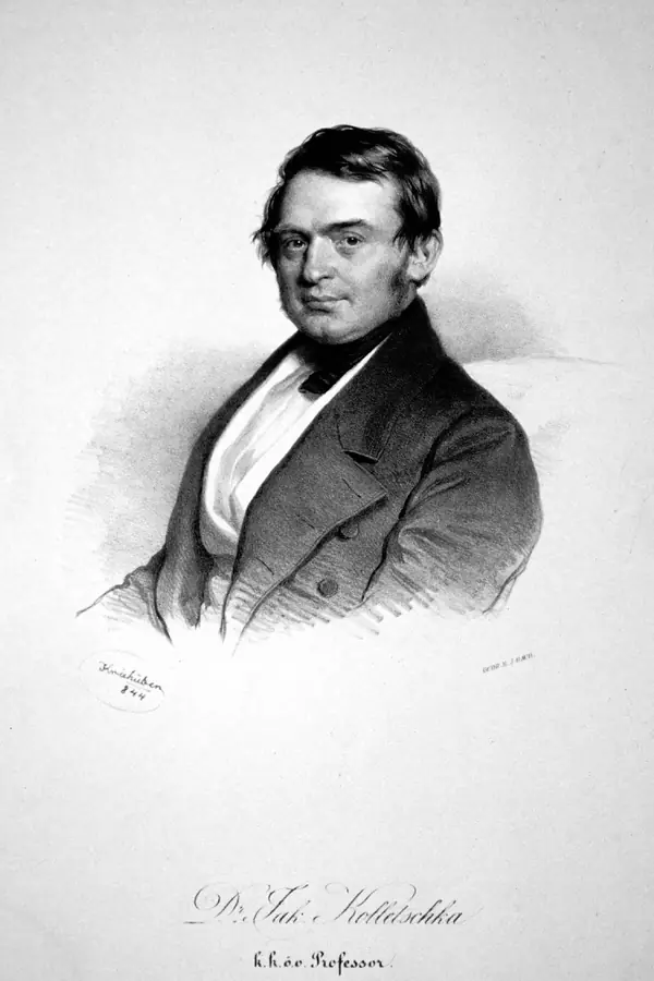 Jakob Kolletschka, his friend, a lithograph by Josef Kriehuber, 1844