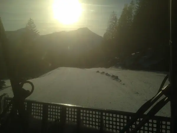 The view from the driver’s seat of a PistenBully 600 W Polar, November 4, 2016 (not his snowcat)
