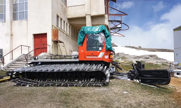 A PistenBully snow groomer in the Bucegi mountains, Romania, May 18, 2016 (not his)