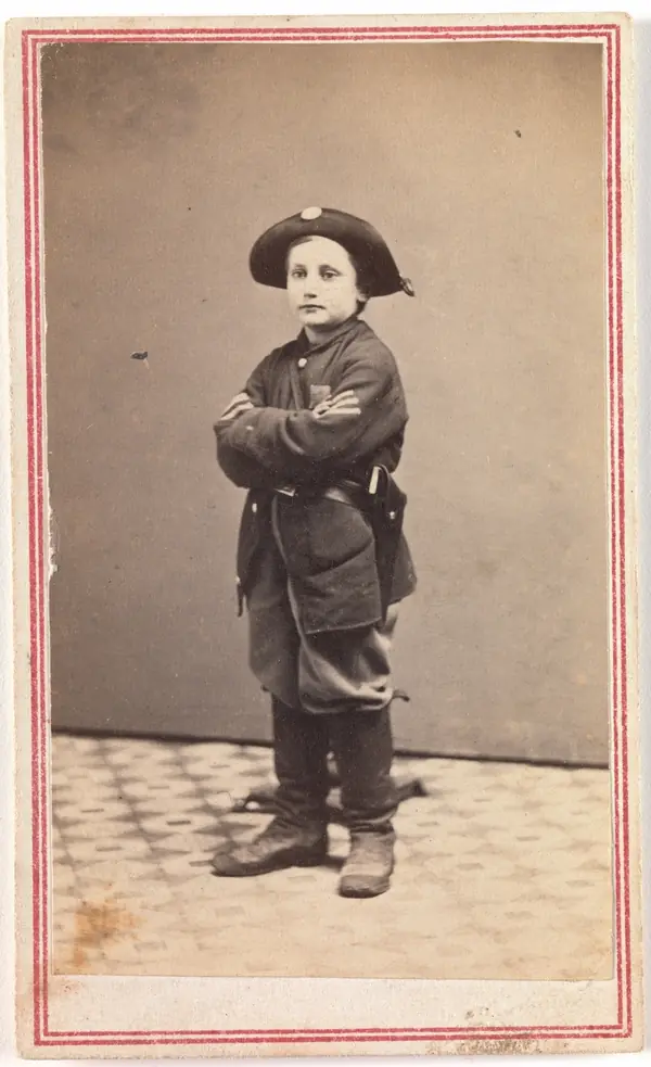 Sergeant John Lincoln Clem, “The Drummer Boy of Chickamauga,” carte de visite by Morse & Peaslee, Nashville, about 1864