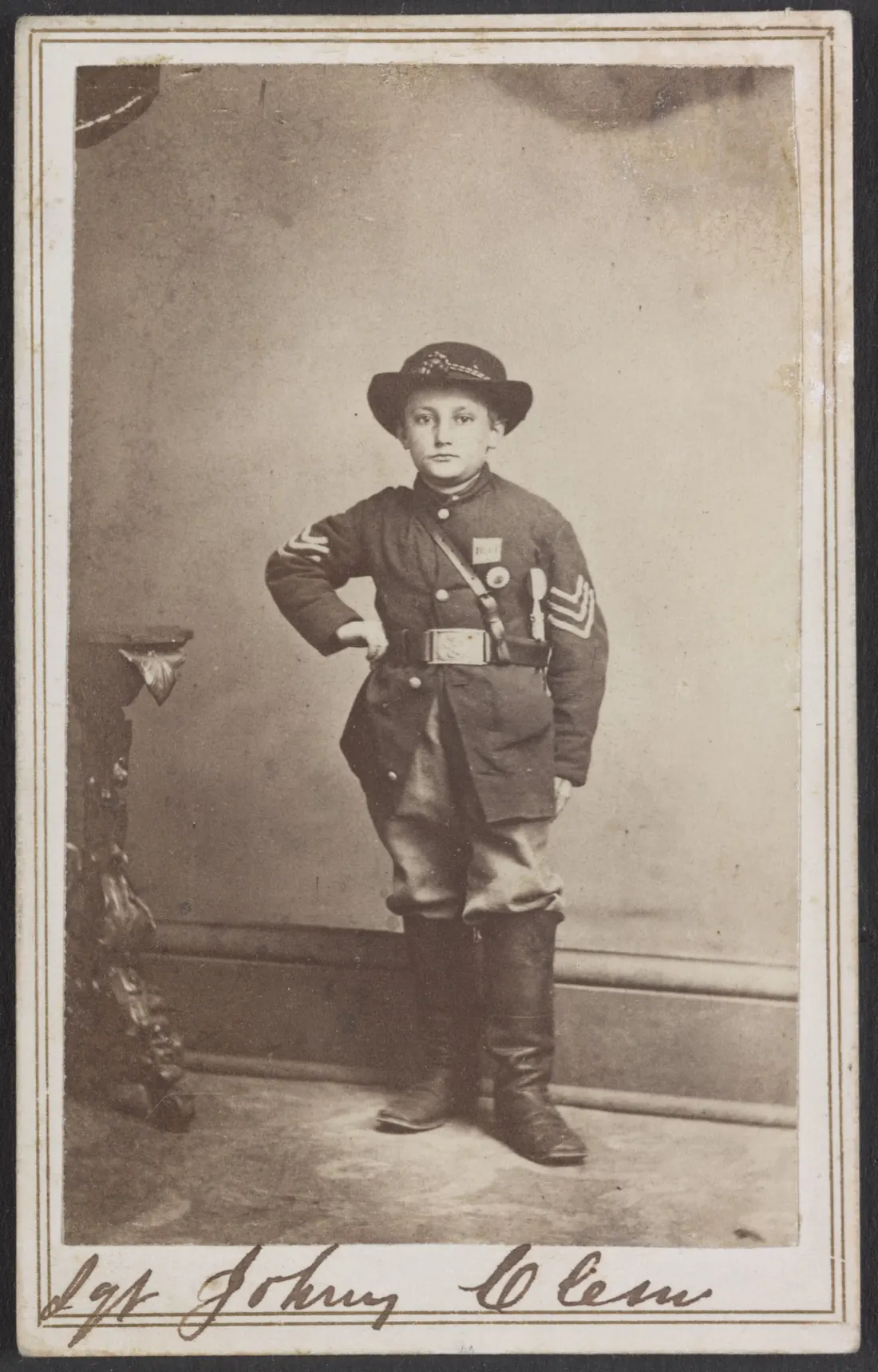“Sgt. Johnny Clem,” carte de visite by Schwing & Rudd, Army of the Cumberland, 1863