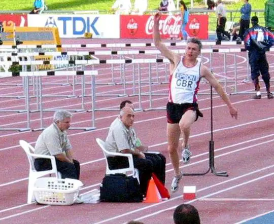 Jonathan Edwards competing at the European Championships, Budapest, 1998 (not 1995)