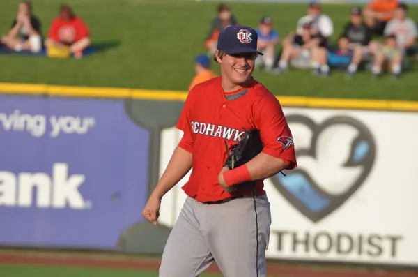 Kiké Hernández smiling with the Oklahoma City RedHawks, in the minor leagues, June 7, 2014 (not 2025)