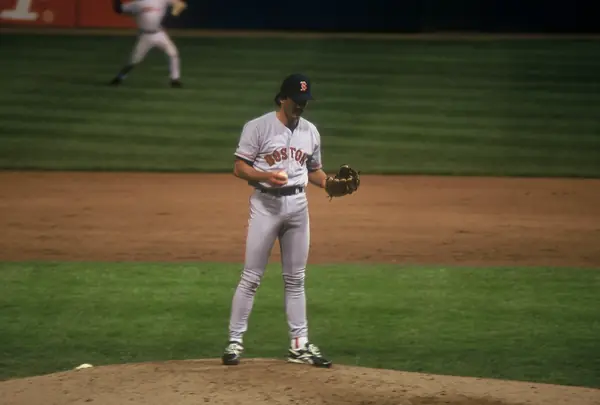 Dennis Eckersley on the mound for Boston at Tiger Stadium, April 21, 1998 (not the 1988 World Series)