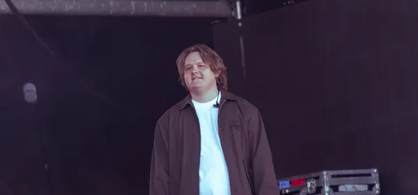 Lewis Capaldi walking onto the Pyramid Stage for his return set, Glastonbury, June 27, 2025