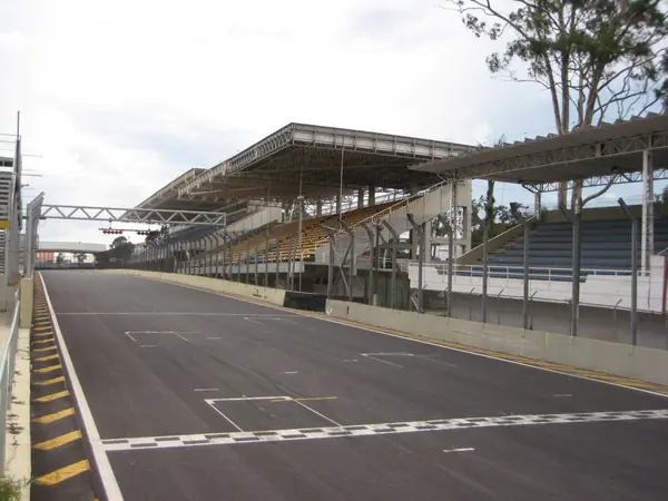 The empty start line and grid at Interlagos, February 17, 2008