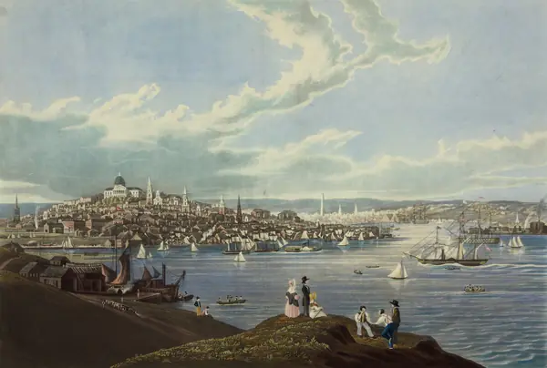 View of the city of Boston from Dorchester Heights, by Robert Havell, 1841 (not the jail or the patent firm)