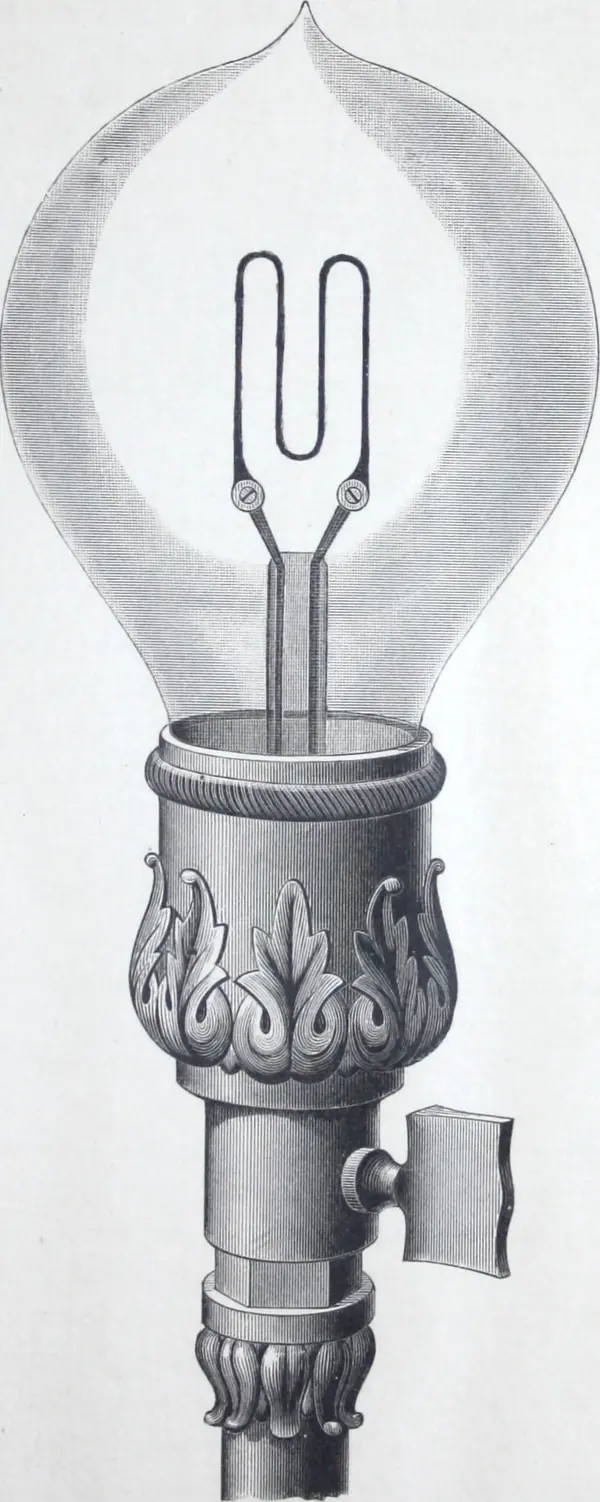 A Maxim incandescent lamp, from the catalogue of the Maxim Electric Light and Power Co., Philadelphia, 1882
