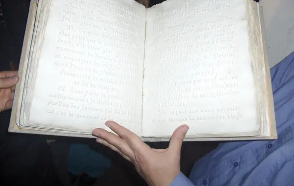 A book in raised letters, Coupvray museum, 2010 (cropped)