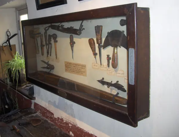 His father’s harness-maker tools, Coupvray house museum, 2010 (cropped)
