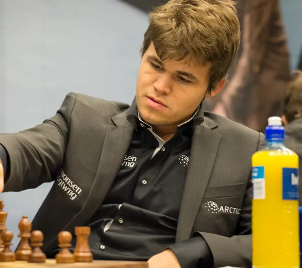 Magnus Carlsen in round seven of the Tata Steel tournament, Wijk aan Zee, January 19, 2013 (cropped; not Harvard)