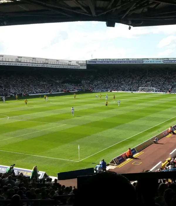 Elland Road during Leeds v Brighton, August 3, 2013 (cropped; not the 2019 game)