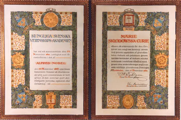 Marie Curie’s 1911 Nobel Prize in Chemistry diploma, by Sofia Gisberg