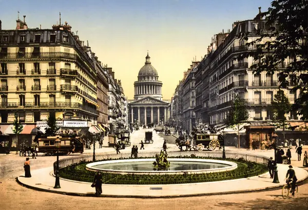The Panthéon and the rue Soufflot, Paris, a photochrom of about 1890–1900