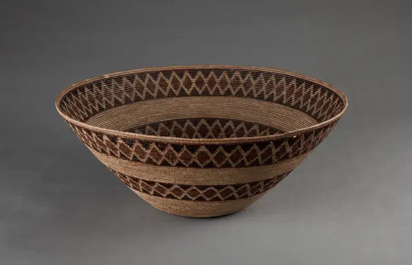 A Yokuts basket, about 1890, in the Bowers Museum (not hers)