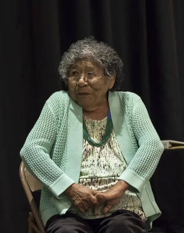 Marie Wilcox speaking at the same awards night, Woodlake, California, March 4, 2016