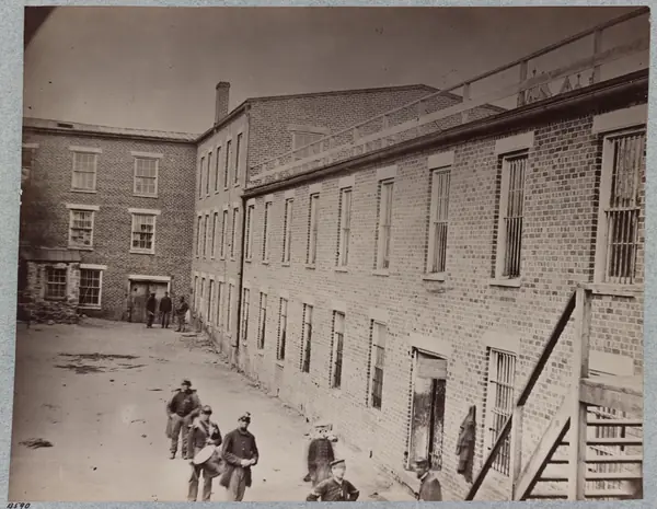 Interior of court-yard, Castle Thunder, Richmond, Va., April, 1865 LCCN2014645904