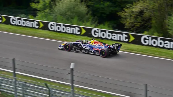Max Verstappen’s Red Bull RB22 at Spa-Francorchamps, Belgium, July 28, 2026 (not the Max vs 100 race)