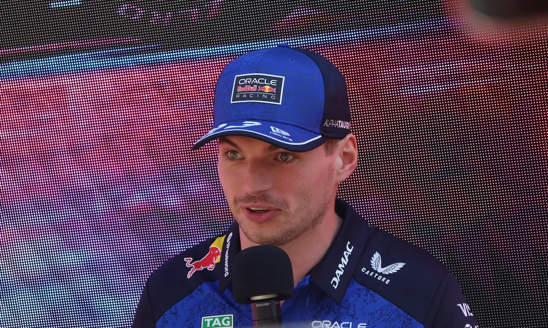 Max Verstappen speaking at the Red Bull fan zone, Crown Riverwalk, Melbourne, March 5, 2026 (not the race)