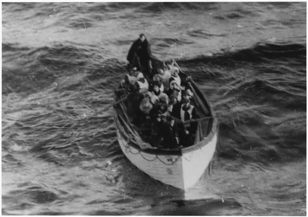 Lifeboat 6, Margaret Brown’s boat, approaching the Carpathia, April 15, 1912