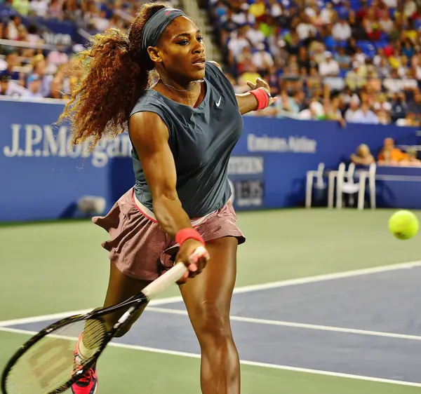 Serena Williams in a doubles match at the 2013 US Open, August 29, 2013 (not the 2018 final)