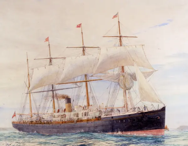 The White Star liner Oceanic, painted by William Lionel Wyllie in 1895