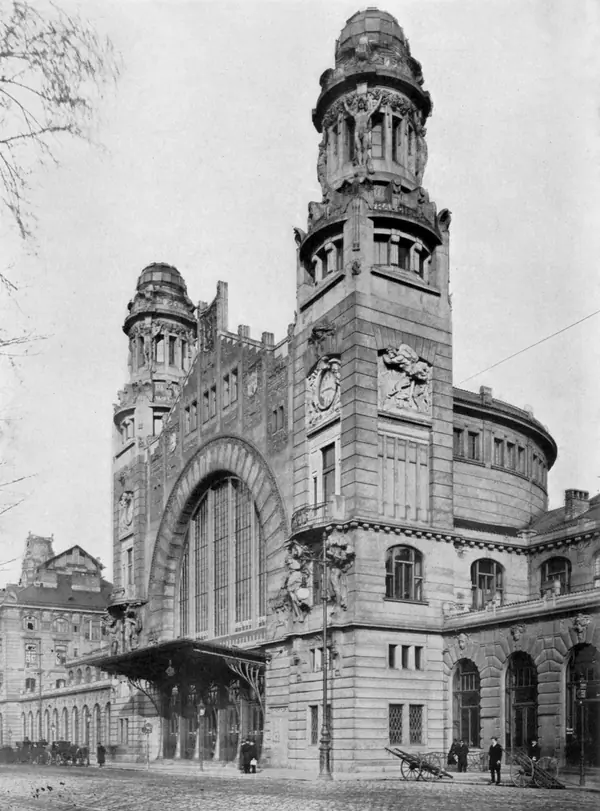 The Wilson Railway Station, Prague, in a 1924 book