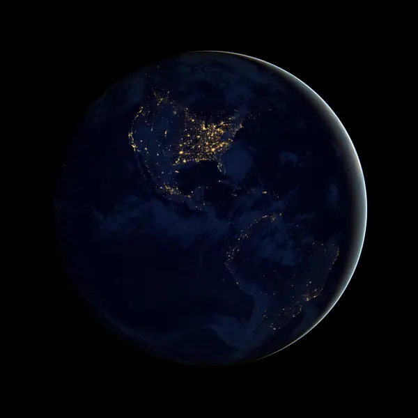 The Americas at night, NASA’s “Black Marble” composite, 2012