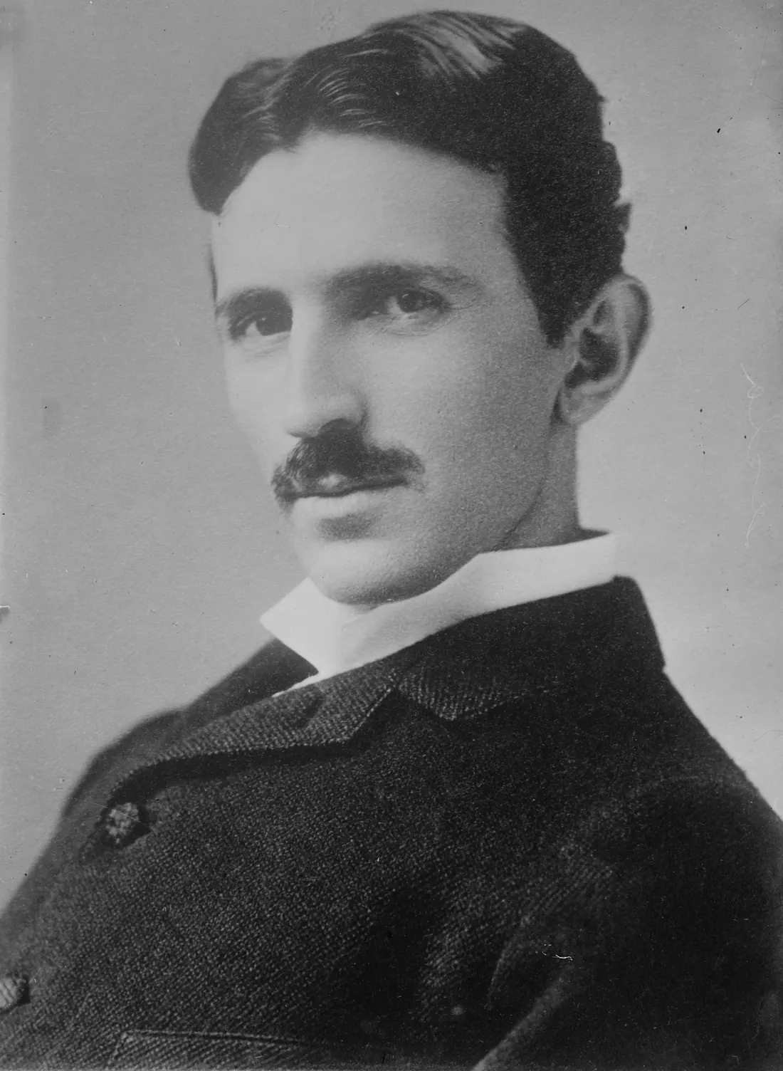 Nikola Tesla, photographed by Napoleon Sarony, 1890s (Bain Collection glass negative)