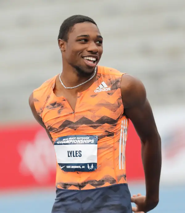 Noah Lyles at the USATF Outdoor Championships, Des Moines, Iowa, June 22, 2018