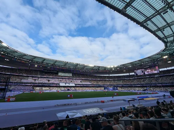 The Stade de France during the morning athletics session, Paris, August 4, 2024 (the 100 m final was that evening)