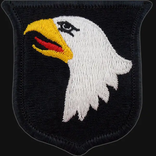 The 101st Airborne Division’s “Screaming Eagle” shoulder patch