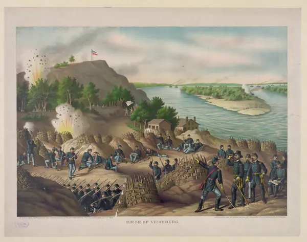 “Siege of Vicksburg,” 1863, Kurz & Allison print, 1888 (an artist’s illustration)