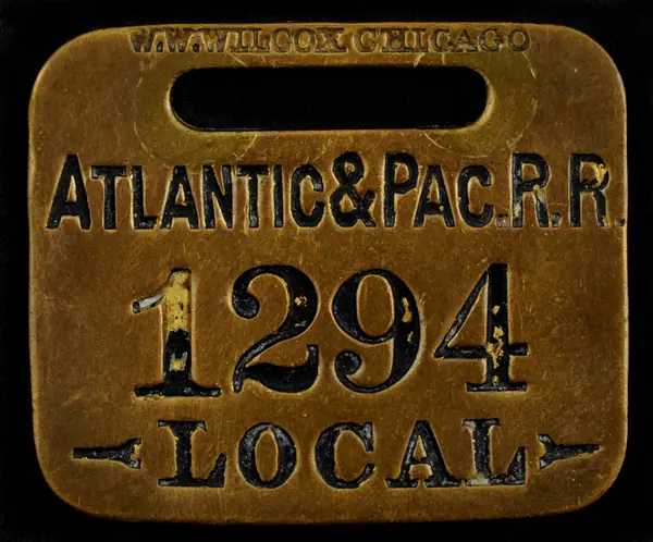 Atlantic & Pacific Railroad Owney tag, 1888-1897, from the National Postal Museum - NPM-0 052985 67e