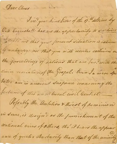 Her letter to Obour Tanner, 1776, in her own hand (not the second book)