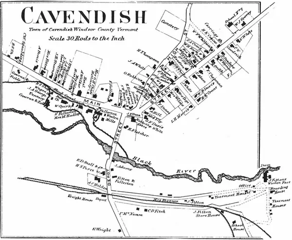 F. W. Beers’s map of Cavendish village, 1869