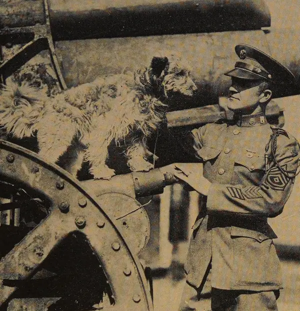 “If You’re Going to Shoot That Thing, Shoot It!”: Rags on an artillery piece with a sergeant, 1920s