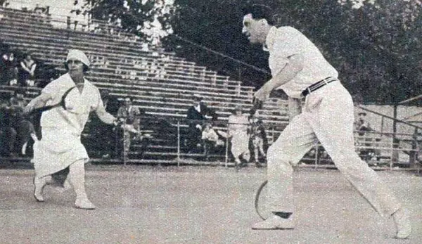 Williams and Hazel Hotchkiss Wightman playing the mixed doubles at the 1924 Paris Olympics
