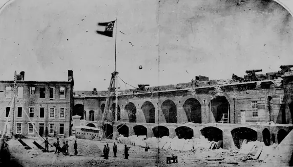 Fort Sumter, S.C., April 14, 1861, under the Confederate flag