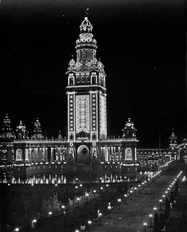 The Electric Tower at night, Pan-American Exposition, Buffalo, photographed by C. D. Arnold, 1901