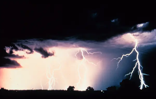 Cloud-to-cloud and cloud-to-ground lightning strokes, NOAA photo (not a strike on Sullivan)
