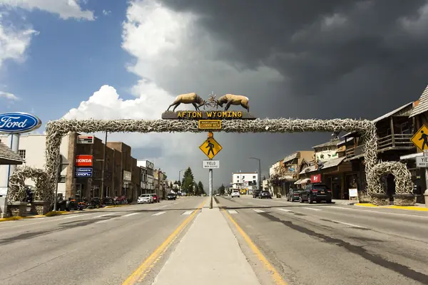 The elk antler arch on Main Street, Afton, Wyoming, July 31, 2013