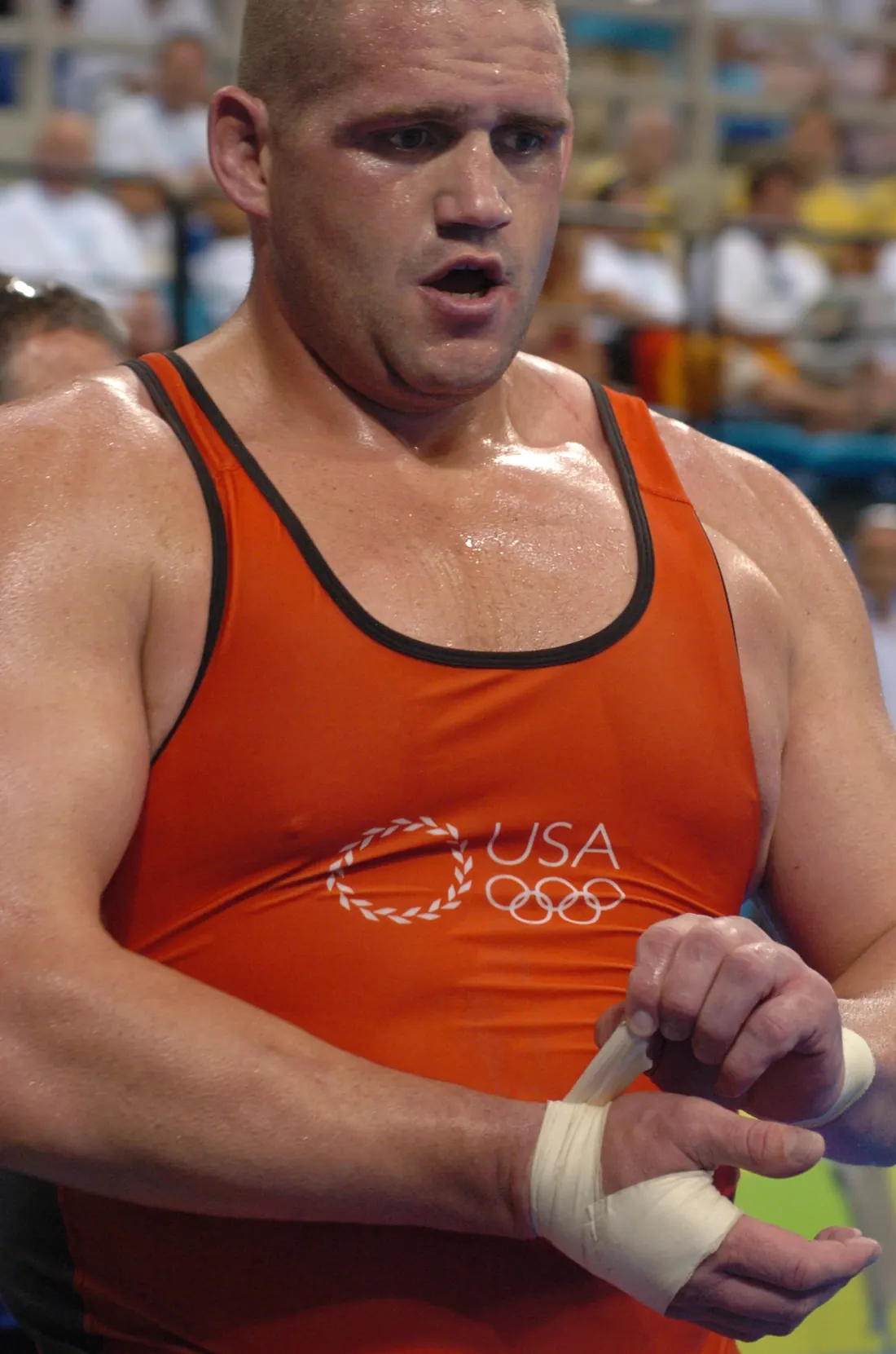 Rulon Gardner at the Athens 2004 Olympics, August 2004